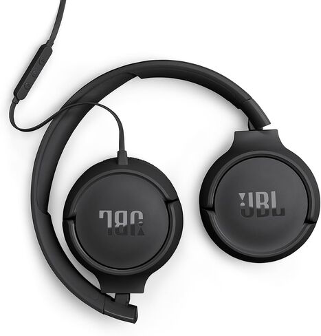 JBL Tune 520C USB-C Wired on-Ear Headphones with Hi-Res Audio Support, JBL Pure Bass Sound, USB-C connectivity, 3-Button Remote with Microphone and EQ presets Control (Black) (Renewed) in Saudi Arabia