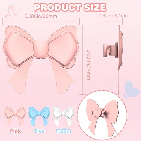 6 Pack Silicone Bow Headphone Accessory(2 Pink, 2 Blue, 2 White), Silicone Headphone Accessory, Headphone Bow Accessories, Easy to Apply, Bow for Headphones,Cute Headphone Decoration in Saudi Arabia