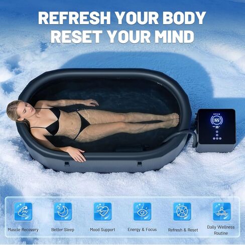 Cold Plunge Chiller Pro، مبرد مياه حمام جليدي بقدرة 1/2 حصان لأي حوض، يبرد حتى 39 درجة فهرنهايت، لا يتطلب التثبيت، تطبيق WiFi والتحكم في شاشة اللمس، نظام علاج بارد جاهز للاستخدام 110 فولت in Saudi Arabia