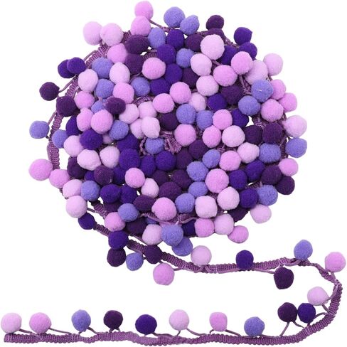 Yalulu 5 ياردة Mini Rainbow Pom Pom Tassel Pompom Trim Ball Fringe Ribbon DIY ملحقات خياطة النسيج لوازم الخياطة الحرفية (الأزرق 2) in Kuwait