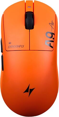 ماوس الألعاب اللاسلكي ATK Dragonfly A9 Air، مستشعر PAW3950 الفائق، DPI يصل إلى 42000، 47 جم خفيف الوزن، 8K استقصاء، عمر بطارية 300 ساعة، 5 أزرار قابلة للبرمجة، وضع مزدوج 2.4G/سلكي - برتقالي غروب الشمس in Kuwait