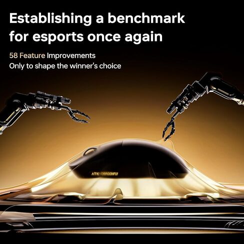 ماوس الألعاب اللاسلكي ATK Dragonfly A9 Air، مستشعر PAW3950 الفائق، DPI يصل إلى 42000، 47 جم خفيف الوزن، 8K استقصاء، عمر بطارية 300 ساعة، 5 أزرار قابلة للبرمجة، وضع مزدوج 2.4G/سلكي - برتقالي غروب الشمس in Kuwait