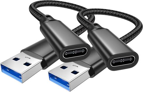 USB C Female to USB Male Adapter 2-Pack 6in [10Gbps & 60W 3A] | Short USB C Female to USB A Male Extension Cable, USB 3.2 Gen 2 OTG,USBA to USBC Adapter Cable for Laptop,PC,U Disk,Mag-safe in Saudi Arabia