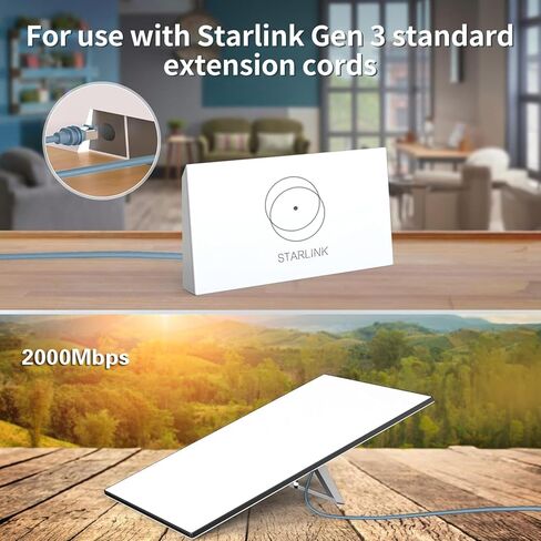 كابل Starlink بطول 16.4 قدم، متوافق مع Starlink Standard Generation 3/ Mini، Cat 6 5Gbps 250MHz عالي السرعة، IP67 مقاوم للماء، 26AWG، معايير UL CMX/CMR/EU CPR، متين، رمادي in Saudi Arabia