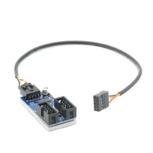 Motherboard 9-pin USB Head Multiplier 1 to 2 Ports 4 Ports 9PIN Female 1 Drag 4 Splitter Adapter Card Cable in Saudi Arabia