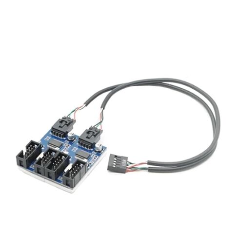 Motherboard 9-pin USB Head Multiplier 1 to 2 Ports 4 Ports 9PIN Female 1 Drag 4 Splitter Adapter Card Cable in Saudi Arabia