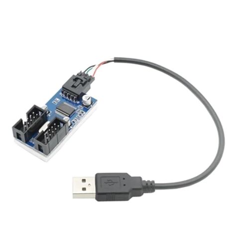 Motherboard 9-pin USB Head Multiplier 1 to 2 Ports 4 Ports 9PIN Female 1 Drag 4 Splitter Adapter Card Cable in Saudi Arabia