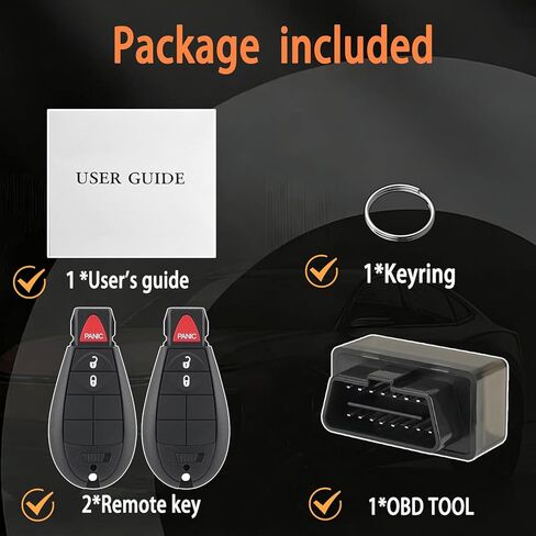 IYZ-C01C DIY Key Fob FOBIK Kit استبدال لـ 2008 2009 2010 2011 2012 Dodge Ram 1500 2500 3500 Journey Durango Grand Caravan Jeep Grand Cherokee بدون مفتاح دخول عن بعد مع أداة Obd سهلة in Kuwait