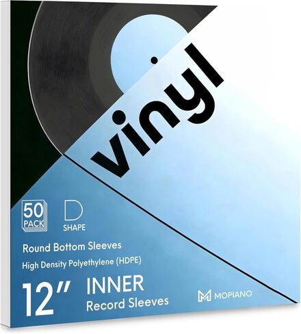 Mopiano 50x12" Inner Vinyl Record Sleeves Round Bottom,33 RPM Anti Static Inner LP Sleeve,Protect Vinyl from Dust,Dirt & Scratches. in Saudi Arabia