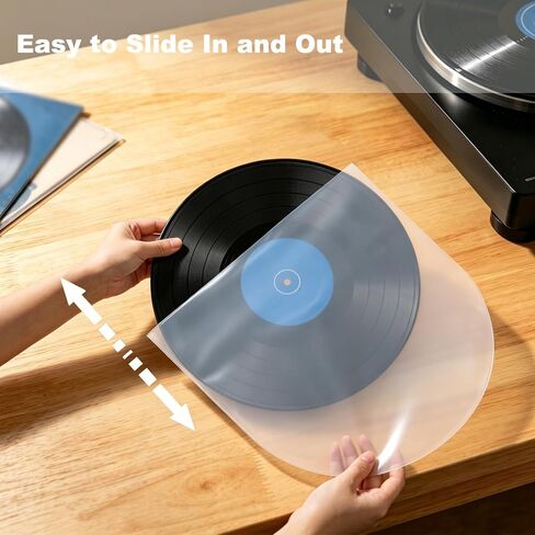 Mopiano 50x12" Inner Vinyl Record Sleeves Round Bottom,33 RPM Anti Static Inner LP Sleeve,Protect Vinyl from Dust,Dirt & Scratches. in Saudi Arabia