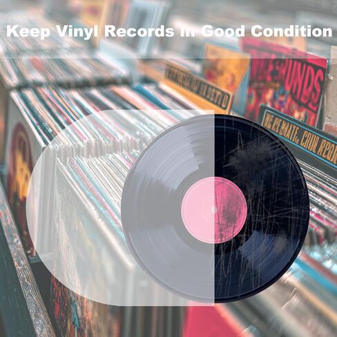 Mopiano 50x12" Inner Vinyl Record Sleeves Round Bottom,33 RPM Anti Static Inner LP Sleeve,Protect Vinyl from Dust,Dirt & Scratches. in Saudi Arabia