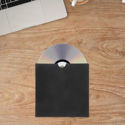 20 قطعة من أكياس تخزين الأكمام الورقية CD DVD من jojofuny، حافظة أكمام ورقية لحامل الأقراص المضغوطة السوداء لتخزين وسائط DVD، مغلفات كرافت واقية مناسبة للمنزل والسفر in Saudi Arabia