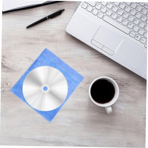 Uonlytech 200 قطعة CD DVD أكمام بلاستيكية 12 سم أكياس تخزين محمولة لحماية القرص السيارة والمنزلية، مادة البولي بروبيلين القوية، لون عشوائي in Saudi Arabia