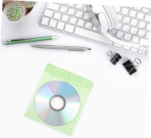 Uonlytech 200 قطعة CD DVD أكمام بلاستيكية 12 سم أكياس تخزين محمولة لحماية القرص السيارة والمنزلية، مادة البولي بروبيلين القوية، لون عشوائي in Saudi Arabia