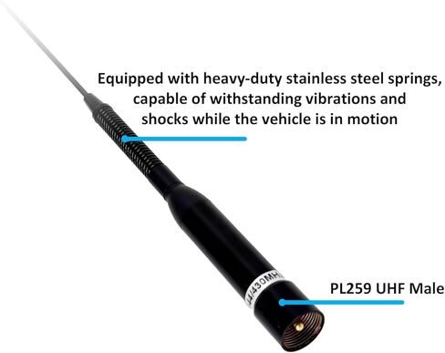 UV200 Dual Band Antenna & Truck Ham Antenna Mount Bracket with 16.5ft Coaxial Cable - Perfect for Mobile Ham Radio Setup in Saudi Arabia