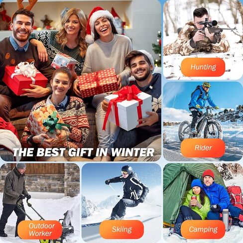 Heated Gloves for Men Women, Upgraded 8000mAH Rechargeable Heated Winter Gloves with Touchscreen, Non-Slip Waterproof Electric Heating Ski Gloves for Winter Outdoor Skiing Snowboarding Sports Work in Saudi Arabia