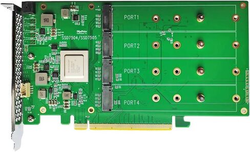 وحدة تحكم HighPoint SSD7505 PCIe 4.0 x16 4-Channel M.2 NVMe RAID in Kuwait