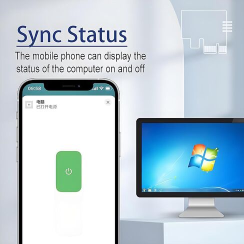 Matter Over WiFi Remote PC Power Switch, Wireless Desktop PC Power Button Switch ON/Off Control for Computer Motherboard Work with HomeKit, Apple Home, Siri, Alexa, Google, SmartThings in Saudi Arabia