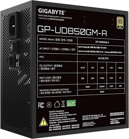 GIGABYTE 850W PSU - 80 Plus Gold Certified - Fully Modular Power Supply (GP-UD850GM-A) in Saudi Arabia