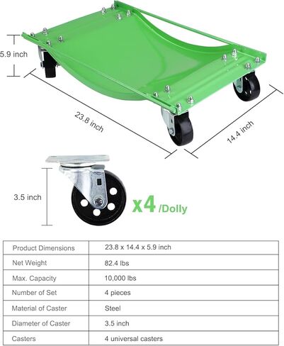 Car Dolly Set of 4, 8000LBS Heavy Duty Car Mover Dollies, Steel Wheel Skates for SUVs, Trucks, Motorcycles in Saudi Arabia