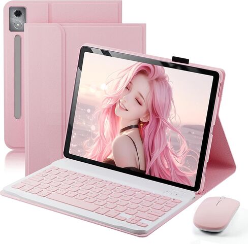 حافظة لوحة المفاتيح لجهاز Lenovo Idea Tab Pro 2025 مقاس 12.7 بوصة - غطاء لوحة مفاتيح قابل للفصل مع ماوس (TB-373FU/TB-375FC) - أسود in Kuwait