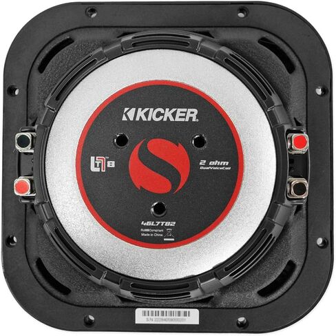 حزمة Kicker 46L7T82: 8 بوصات ذروة 700 واط/350 واط RMS 2 أوم DVC Solo-Baric L7T مضخم صوت السيارة، 08GL78 8 بوصات شبكة ألومنيوم لـ Square L7 Sub، عنصران in Kuwait