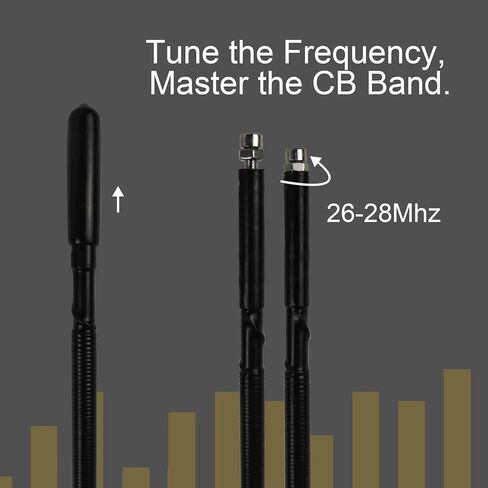 طقم هوائي راديو CB 27 ميجاهرتز مع قاعدة تثبيت بمشبك، كابل RG-58 بطول 13 قدم، موصل PL-259 BNC - هوائي سوط متنقل طويل المدى لسيارة بيك اب شاحنة، غطاء محرك السيارة، فتحة الشفاه in Kuwait