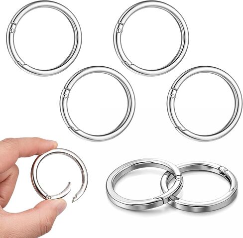 6PCS 2 Inch Metal O Ring Keychain Rings, Spring O Rings Clip Keychain Round Carabiner Clips for Keyring DIY Purse Handbag Chain Rings Clip Replacement in Saudi Arabia