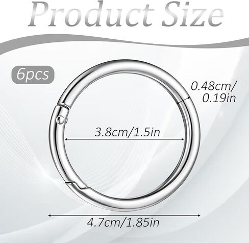 6PCS 2 Inch Metal O Ring Keychain Rings, Spring O Rings Clip Keychain Round Carabiner Clips for Keyring DIY Purse Handbag Chain Rings Clip Replacement in Saudi Arabia