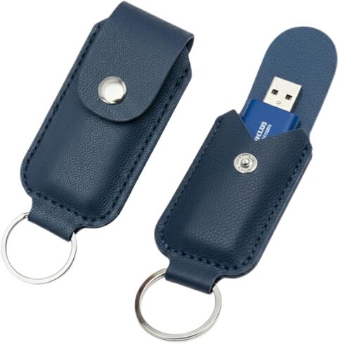 حافظة محرك أقراص فلاش USB من جلد البولي يوريثان مكونة من قطعتين مع سلسلة مفاتيح، غطاء حامل لمحرك الإبهام مضاد للفقدان، منظم حقيبة تخزين عصا الذاكرة المحمولة، غطاء حماية USB لحقيبة الكمبيوتر المحمول والمفتاح (الجراب فقط) in Kuwait