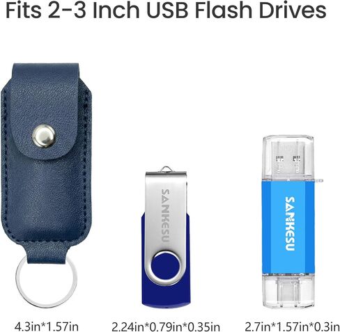 حافظة محرك أقراص فلاش USB من جلد البولي يوريثان مكونة من قطعتين مع سلسلة مفاتيح، غطاء حامل لمحرك الإبهام مضاد للفقدان، منظم حقيبة تخزين عصا الذاكرة المحمولة، غطاء حماية USB لحقيبة الكمبيوتر المحمول والمفتاح (الجراب فقط) in Kuwait