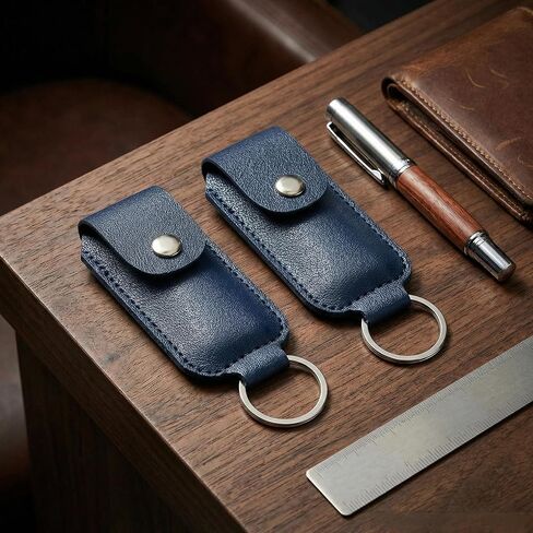 حافظة محرك أقراص فلاش USB من جلد البولي يوريثان مكونة من قطعتين مع سلسلة مفاتيح، غطاء حامل لمحرك الإبهام مضاد للفقدان، منظم حقيبة تخزين عصا الذاكرة المحمولة، غطاء حماية USB لحقيبة الكمبيوتر المحمول والمفتاح (الجراب فقط) in Kuwait
