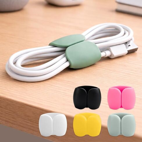 Cable Organizer Set for Data Cords, 10 Pack Random Color Cable Management Clips for Home and Office Use in Saudi Arabia