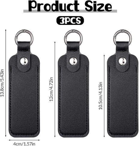 حافظة محرك فلاش USB 3 قطع من SynHHergyx حافظات تخزين جلدية. حامل محرك فلاش الإبهام المضاد للفقد، غطاء حماية USB مع سلسلة مفاتيح، حقيبة حمل صغيرة محمولة للتخزين in Kuwait