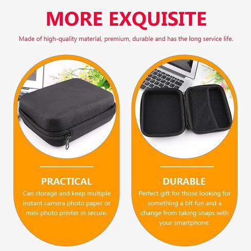 Cable Pouch Travel Cord Organizer Case Protable EVA Photo Printer Bag, Black in Saudi Arabia