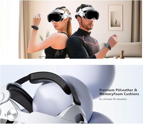 Head Strap for Apple Vision Pro, Comfort Elite Strap with PU Leather Cushion and Memory Foam, Pressure-Free Fit, Quick Installation in Saudi Arabia