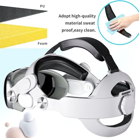 Head Strap for Apple Vision Pro, Comfort Elite Strap with PU Leather Cushion and Memory Foam, Pressure-Free Fit, Quick Installation in Saudi Arabia