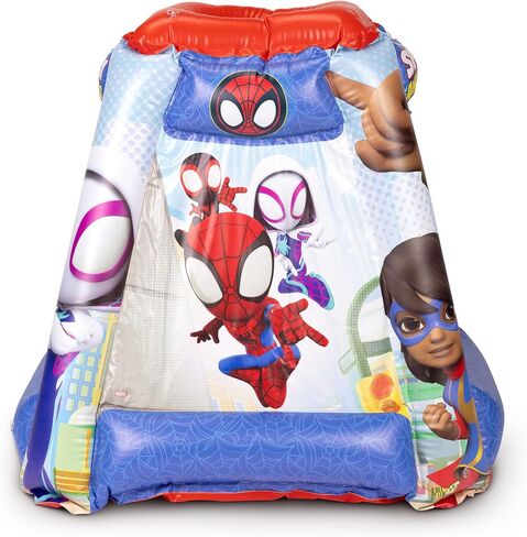 حفرة كرات الأطفال Spidey & His Amazing Friends، بيت لعب للأطفال الصغار في صالة الألعاب الرياضية في الغابة قابل للنفخ للأولاد والبنات، مرخص رسميًا من Jakks Pacific [يتضمن 20 كرة] in Kuwait