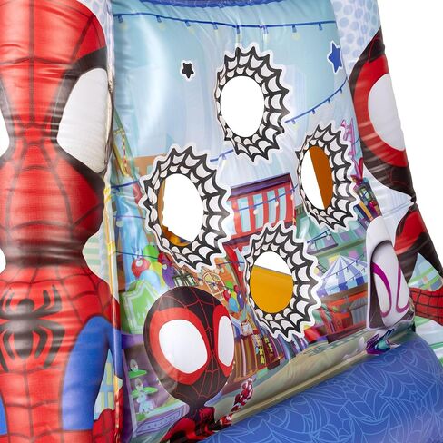 حفرة كرات الأطفال Spidey & His Amazing Friends، بيت لعب للأطفال الصغار في صالة الألعاب الرياضية في الغابة قابل للنفخ للأولاد والبنات، مرخص رسميًا من Jakks Pacific [يتضمن 20 كرة] in Kuwait