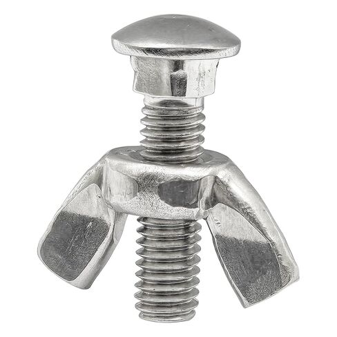 M6 x 35mm Carriage Bolts and Nut Kit,304 Stainless Steel Round Head Square Neck Carriage Bolts and Wing Nuts,Full Thread Coverage Silver(10Set) in Saudi Arabia