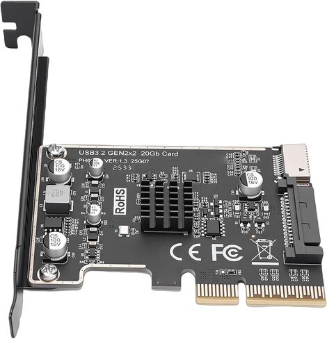 بطاقة توسيع Sorandy PCIe USB 3.2 Gen2 2، سرعة عالية 20 جيجابت في الثانية مع نوع أمامي C، إعداد مجاني للسائق، لأجهزة USB 3. Gen1 .0 .0، من أجل Wins، لأجهزة الكمبيوتر المكتبية Linux in Kuwait