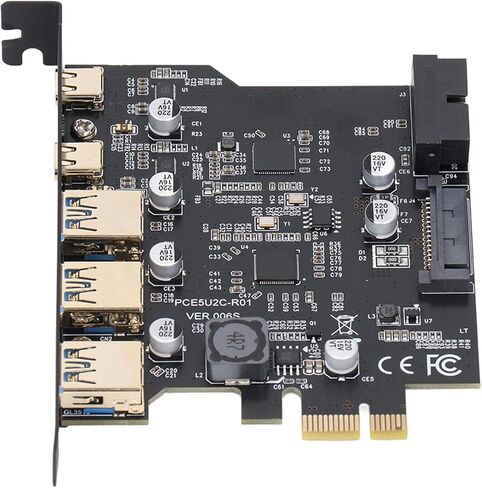 PCIe to USB 3.2 Gen 1 Card with 20 Gbps Bandwidth, 5‑Port PCI Express Expansion Card(3 USB‑A+2 USB‑C), Internal USB Hub Adapter for Desktop in Saudi Arabia