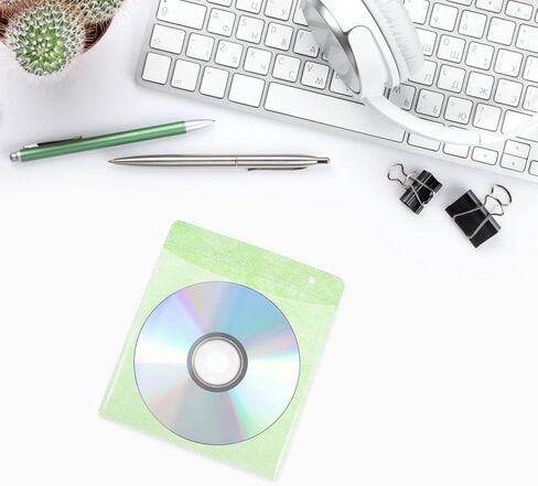 Sewroro 200 قطعة من البلاستيك CD DVD الأكمام أكياس تخزين واقية 12 سم مادة البولي بروبيلين تخزين الوسائط المحمولة للسيارة والمنزل والمكتب لون عشوائي in Kuwait