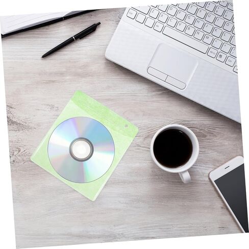 Sewroro 200 قطعة من البلاستيك CD DVD الأكمام أكياس تخزين واقية 12 سم مادة البولي بروبيلين تخزين الوسائط المحمولة للسيارة والمنزل والمكتب لون عشوائي in Kuwait