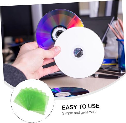 Operitacx 200pcs CD Sleeves and DVD Storage Sleeves Portable Pp Plastic Holders 12cm for Car Media Protection in Random Colors in Saudi Arabia