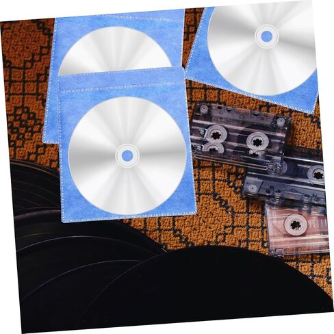 Operitacx 200pcs CD Sleeves and DVD Storage Sleeves Portable Pp Plastic Holders 12cm for Car Media Protection in Random Colors in Saudi Arabia