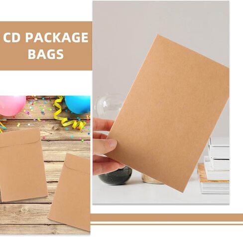 Homoyoyo 100pcs Kraft Paper CD Sleeves DVD Packaging Bags, Sturdy CD Storage Envelopes for Media Organization and Travel Protection in Saudi Arabia