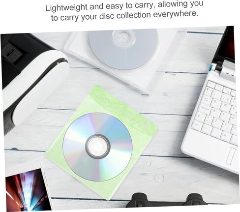Gatuida 200pcs Plastic CD DVD Sleeves Storage Bag Holder Portable 12cm Pp Plastic Sleeve for Vehicle Disc Protection and Organization Random Color in Saudi Arabia