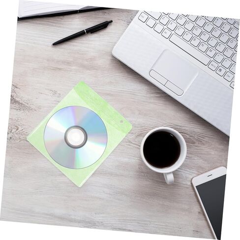 Gatuida 200pcs Plastic CD DVD Sleeves Storage Bag Holder Portable 12cm Pp Plastic Sleeve for Vehicle Disc Protection and Organization Random Color in Saudi Arabia
