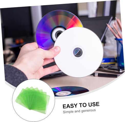 Veemoon 200pcs Plastic CD DVD Sleeves 12cm Reusable Media Storage Holder Protective Plastic Sleeve for Car and Home Use Random Color in Saudi Arabia